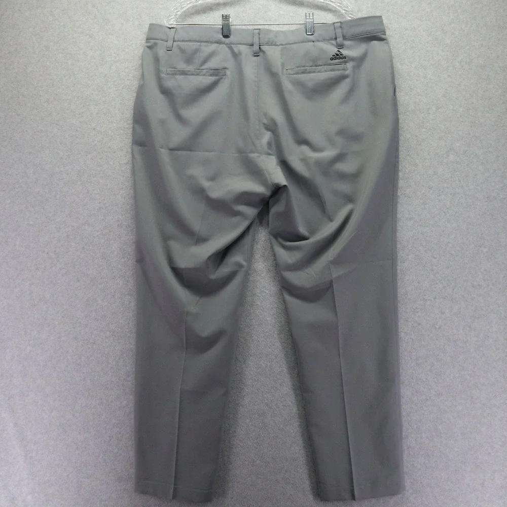 Adidas Pants Mens 42x32 Performance Golf Chino Slacks Flat Front‎ Gray
